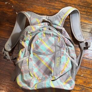 Dakine Multicolor Plaid Backpack with Gray Straps